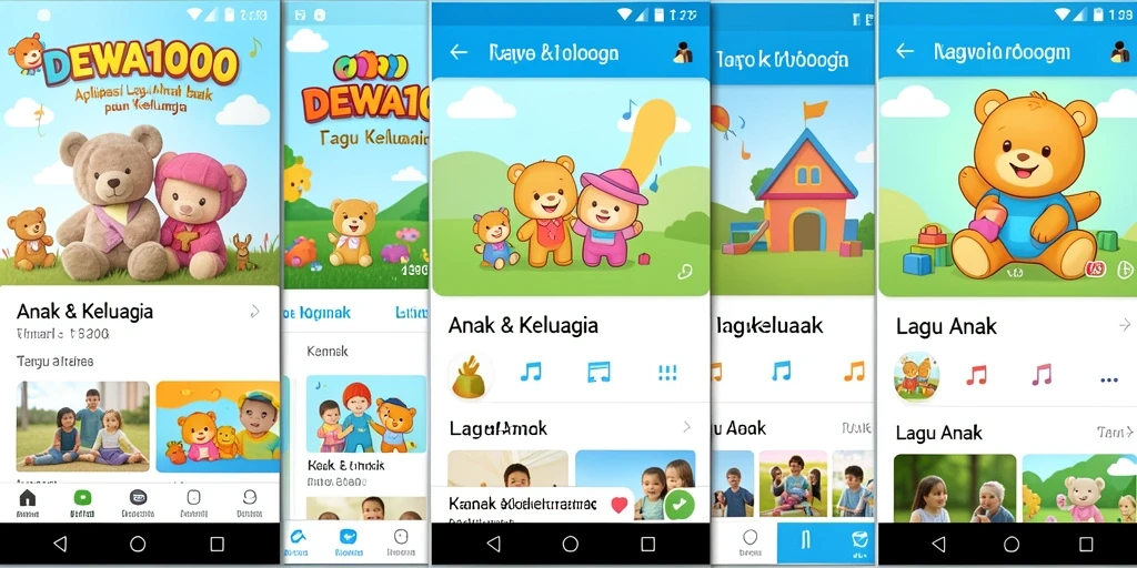 Tampilan antarmuka DEWA1000 dengan berbagai pilihan lagu anak.