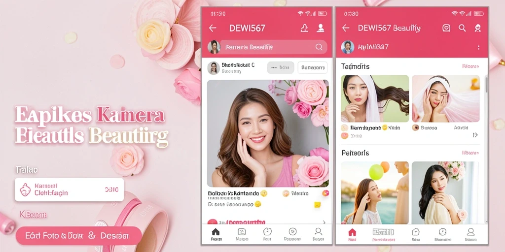 Antarmuka pengguna DEWI567 yang intuitif dengan fitur Kamera Beautify.