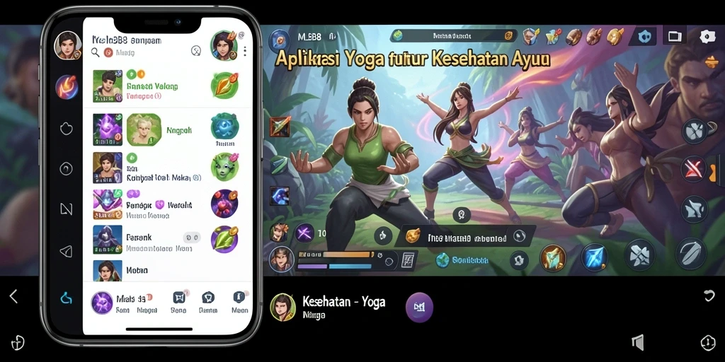 Tampilan antarmuka MLBB8 yang memudahkan navigasi latihan Yoga.